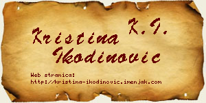 Kristina Ikodinović vizit kartica